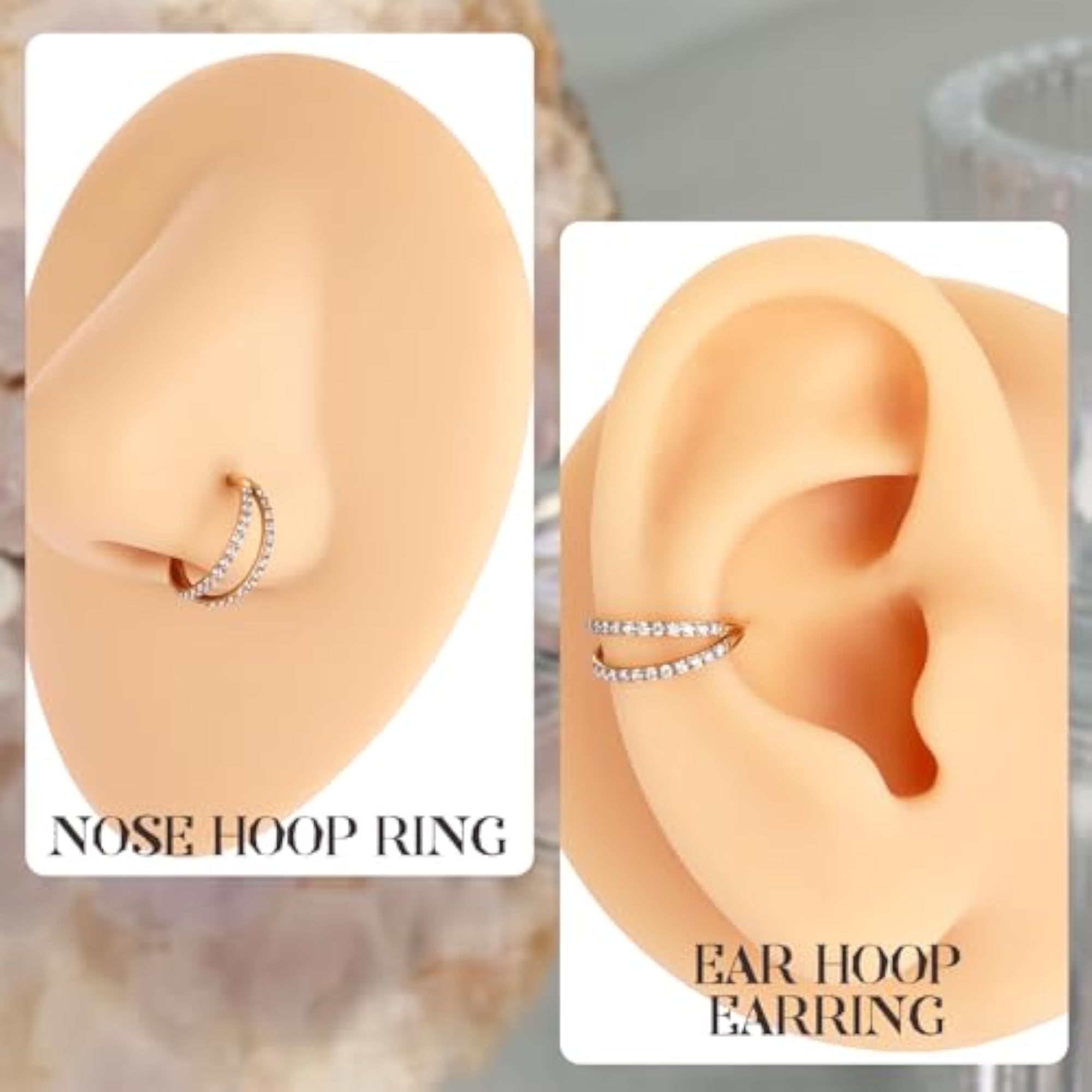 G23 Titanium Double Nose Ring Septum Piercing
